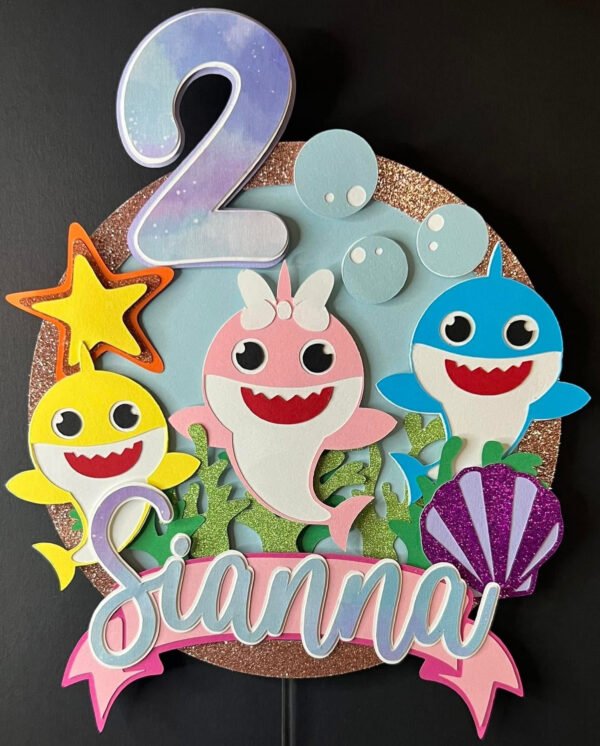 baby shark cake topper