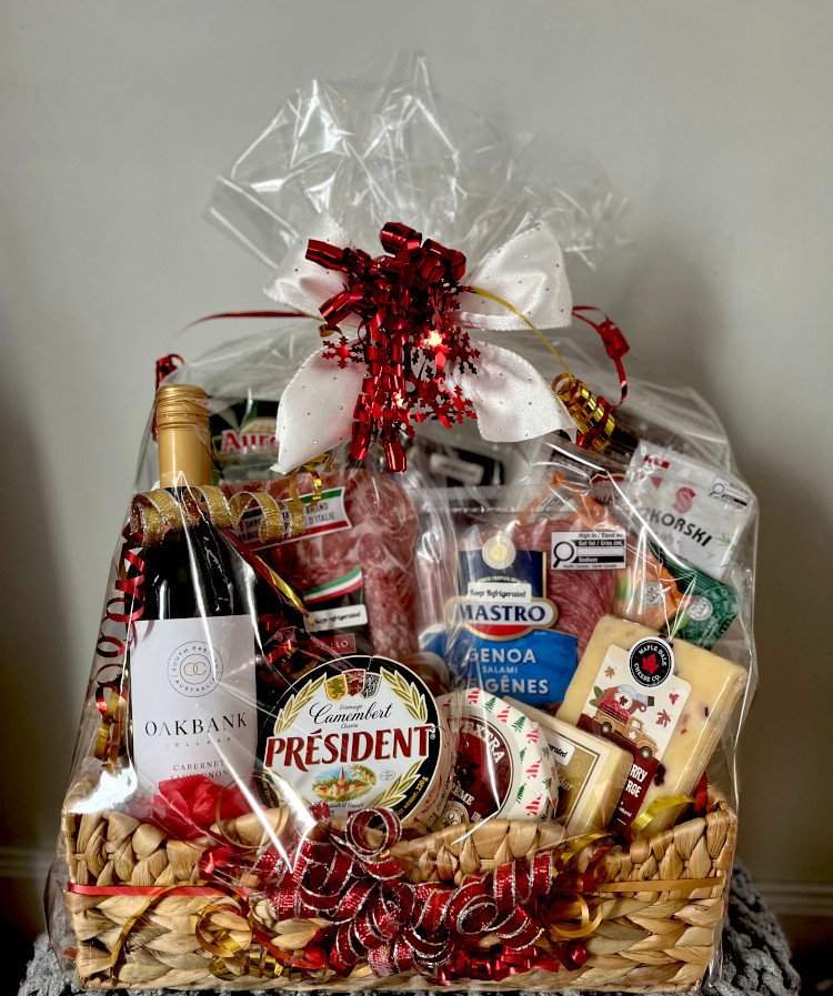 wine and cheese basket