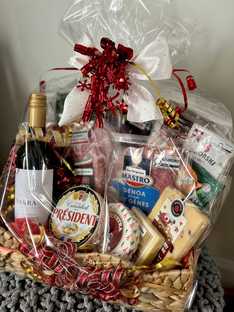 wine and cheese basket