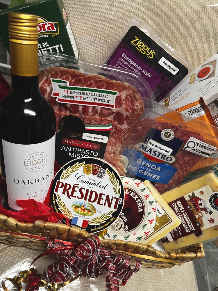 wine and cheese basket